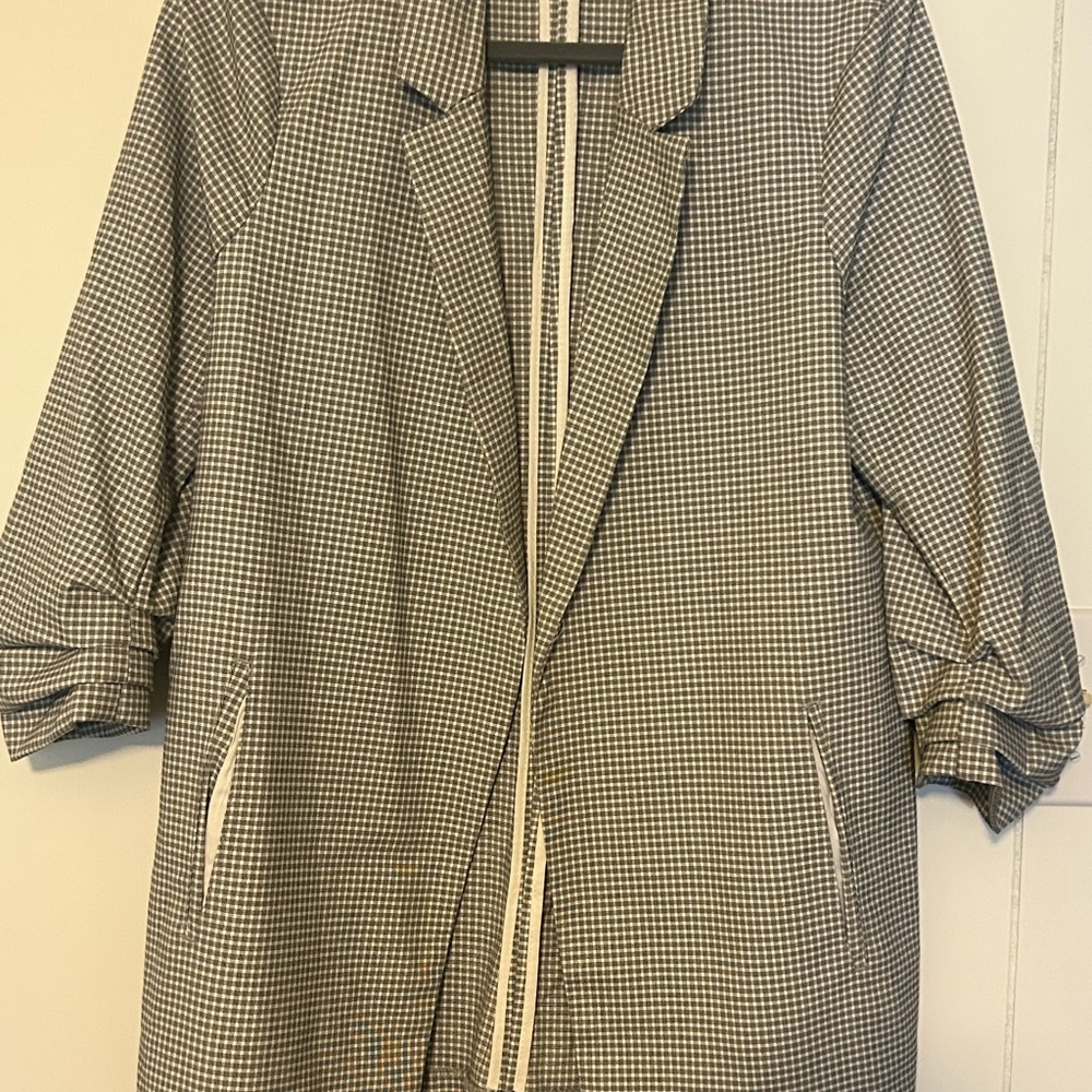 Women's Black and White Checkered Jacket